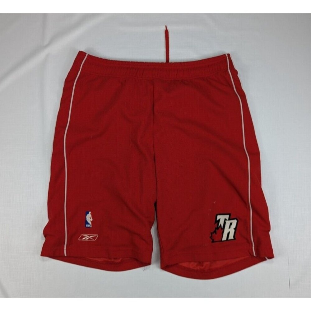 Reebok Men's Red Athletic Shorts with White Piping and Team TR Patch
